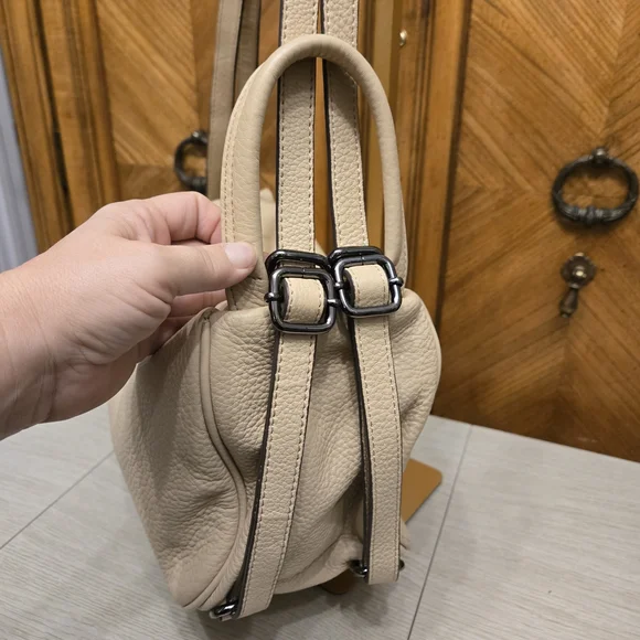 Philo Cream Leather Convertible  Backpack - Picture 4 of 8